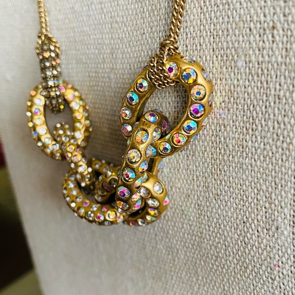 J. Crew Golden Rhinestone Link Necklace - Picture 7 of 8